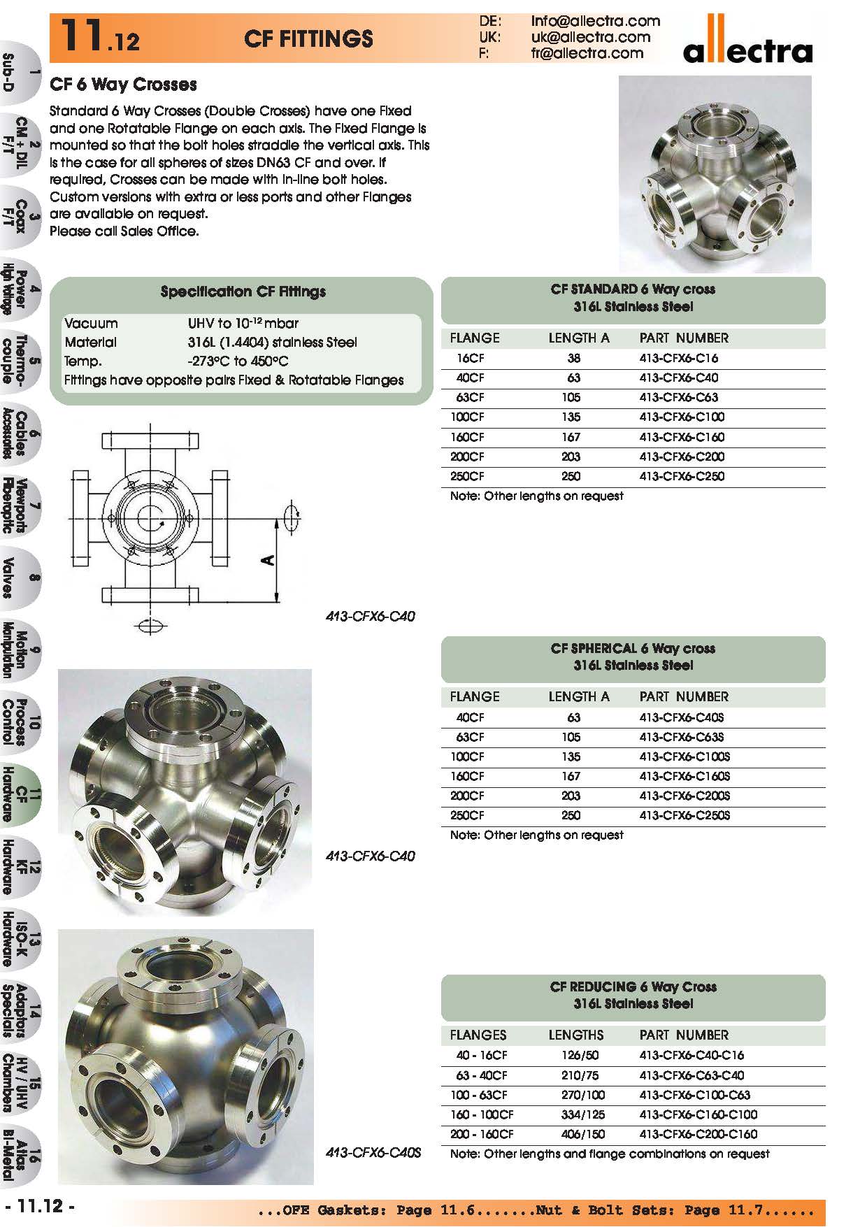allectra CF法兰转接，CF六通接头