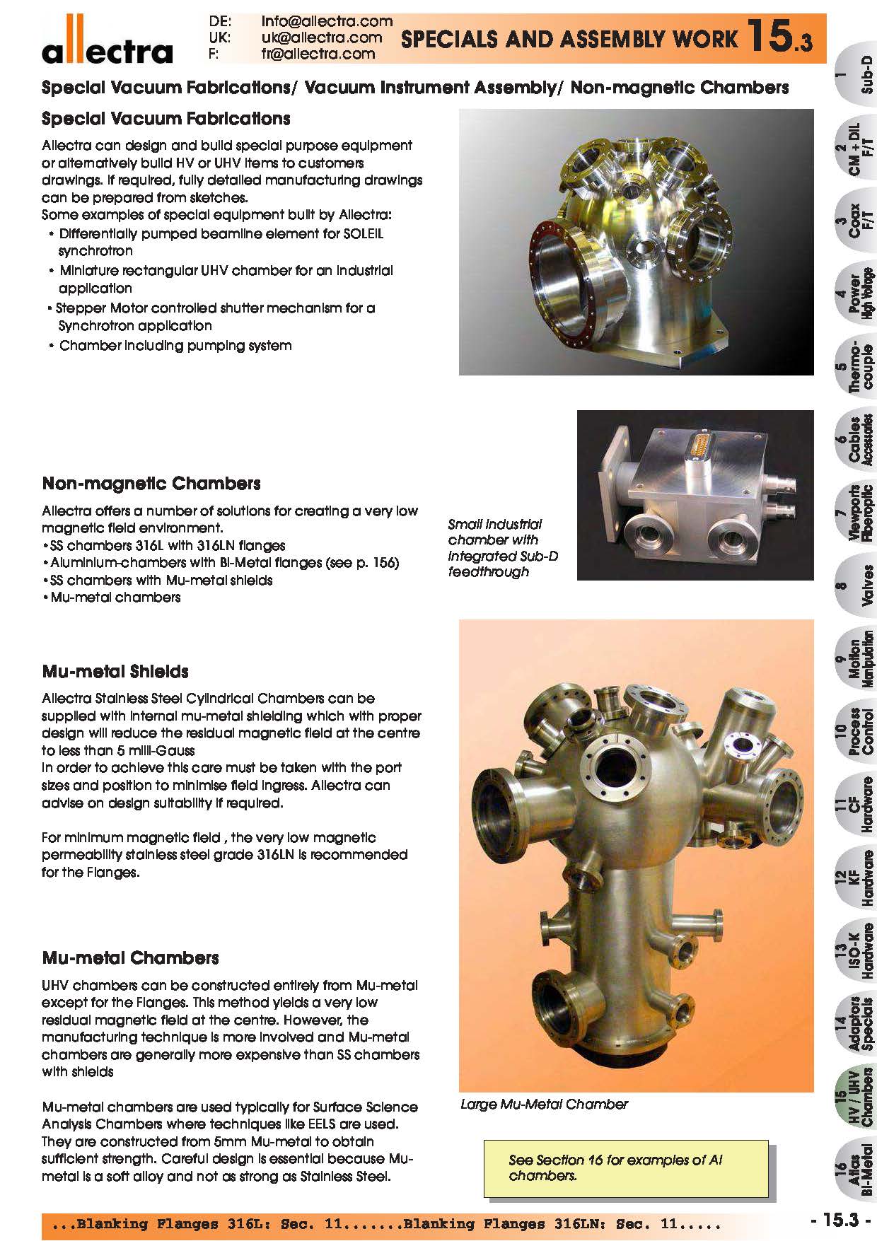 allectra 特殊定制和组合装配件，特殊定制腔，非磁腔体，Mu-metal屏蔽内衬，Mu-metal定制型腔体