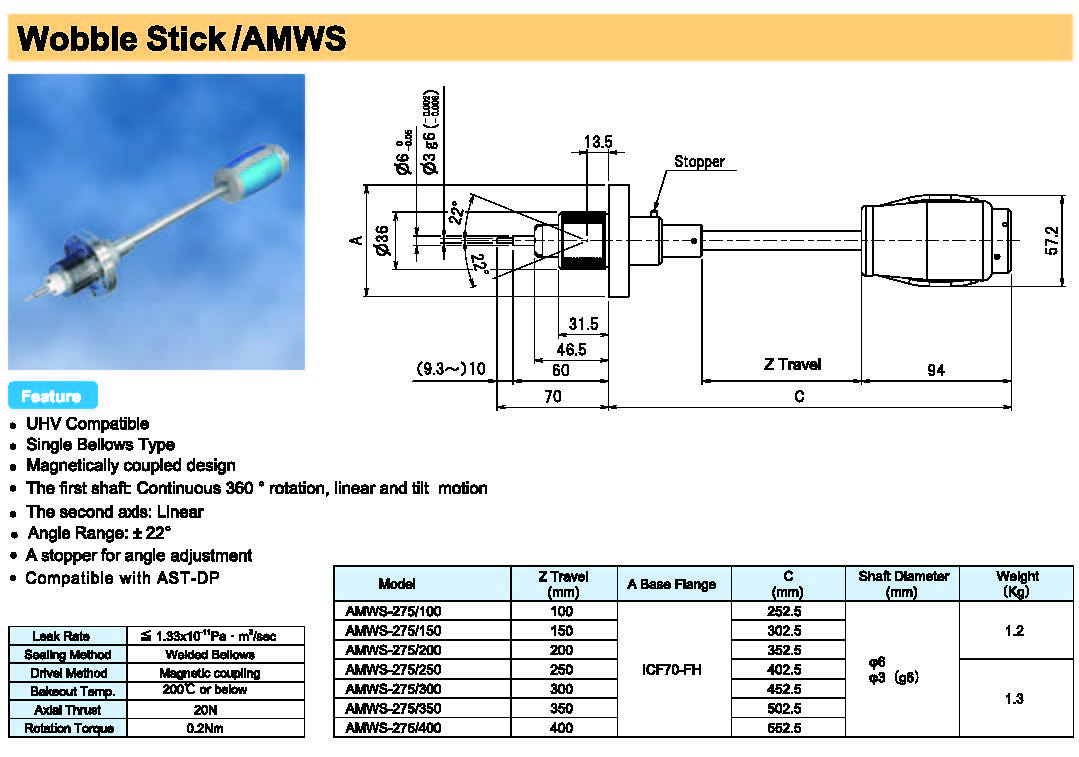 Rdec VacuumProducts 机械手AMWS型