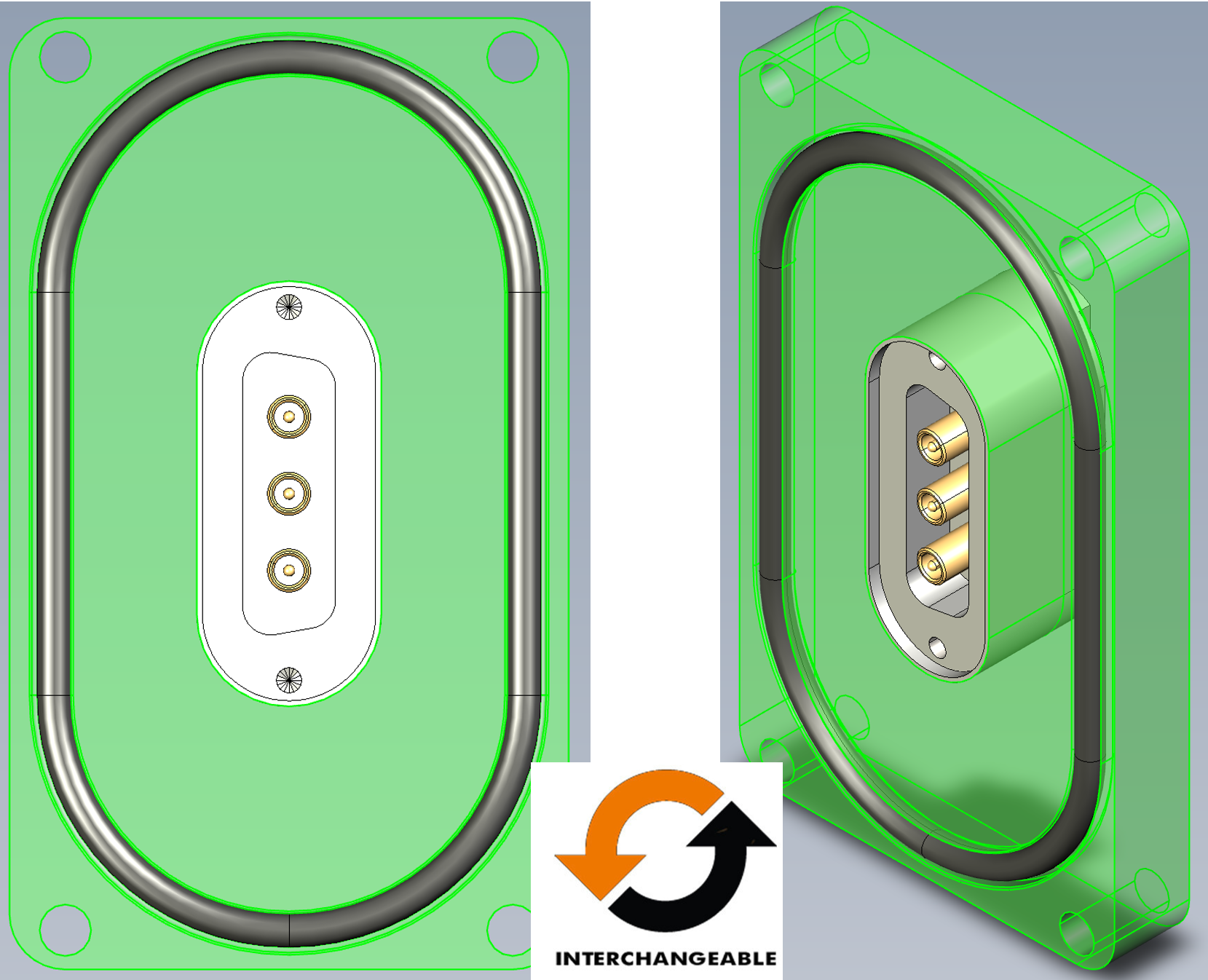 allectra基于基板用1个3同轴浮动屏蔽真空馈通代替Sub-D真空馈通