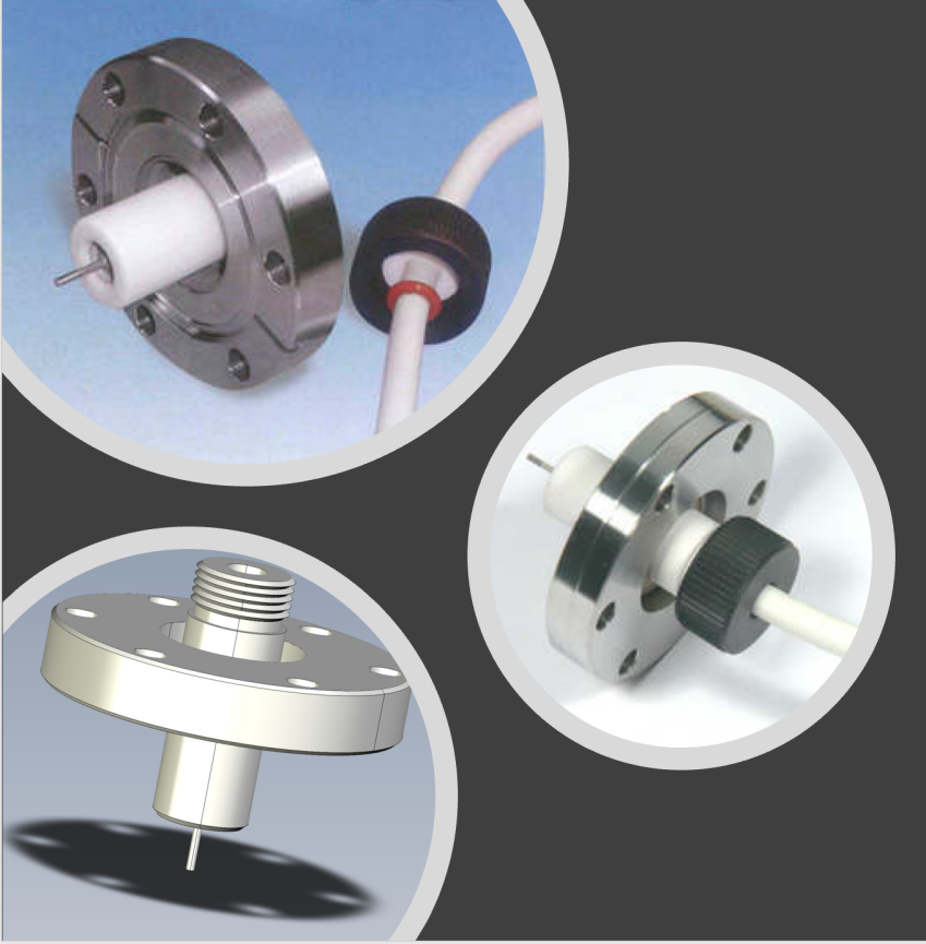 图9：40KV高压功率真空馈通实物图&安装方式