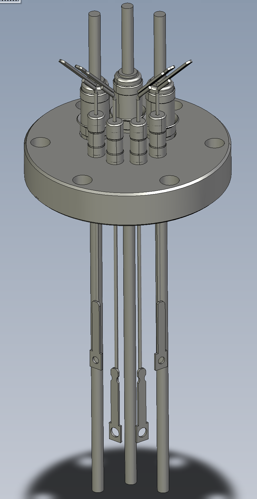 263-TCC-2-CU60-3-C40组合型真空馈通三维图