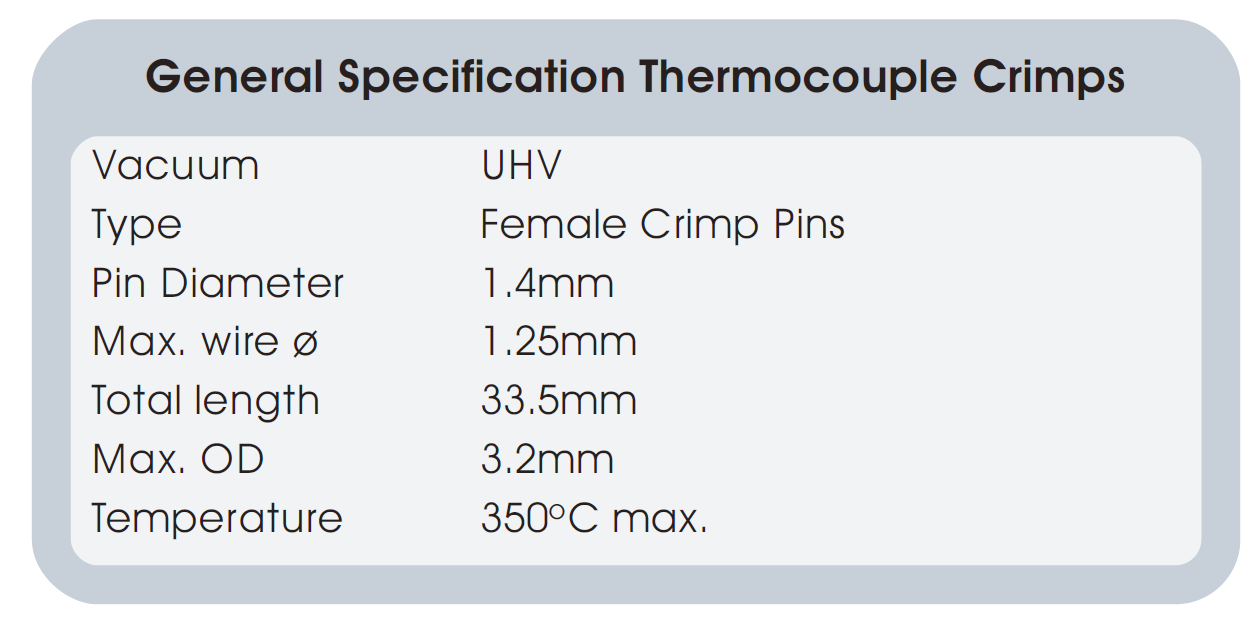 热偶馈通真空端插针的技术参数