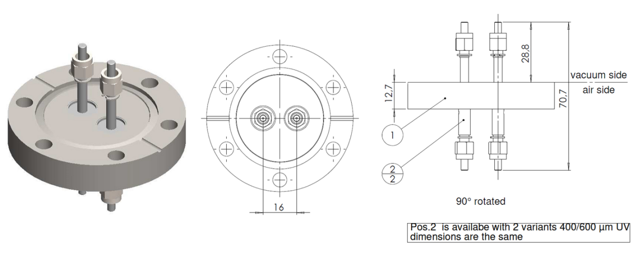 超高真空全金属光纤真空馈通