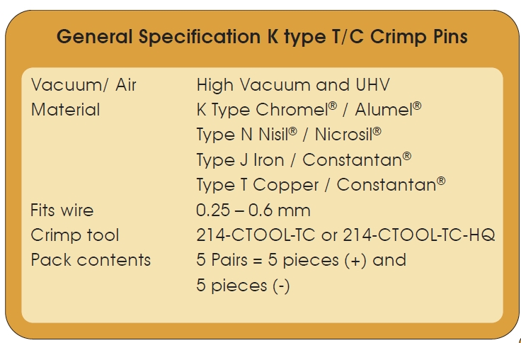 Sub-D空气侧热电偶K型插座参数
