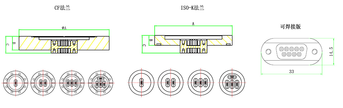 Sub-D09型真空馈通
